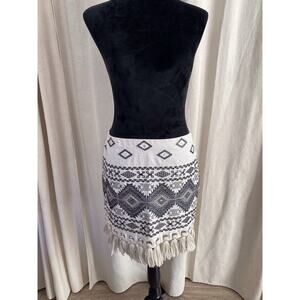 Lulu Embroidery Mini Skirt With Fringe ,metal ,sequins Summer Boho Casual